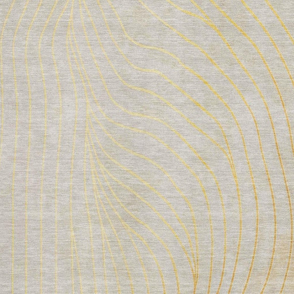 HomeRoots 10' Gold & Silver Abstract Washable Area Rug - Stylish, Durable, UV-Protected Design for Modern Homes 718109