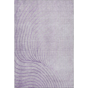 HomeRoots 5' X 8' Elegant Lavender & Silver Abstract Area Rug - Washable, Stain-Resistant, UV Protected Design 718111