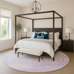 HomeRoots 8' X 10' Stunning Lavender & Silver Abstract Area Rug - Washable, UV Protected & Durable Design! 718113