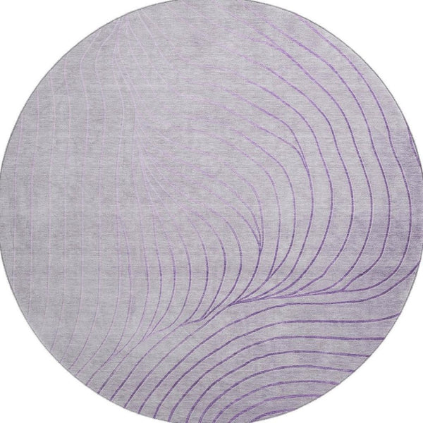HomeRoots 8' X 10' Stunning Lavender & Silver Abstract Area Rug - Washable, UV Protected & Durable Design! 718113