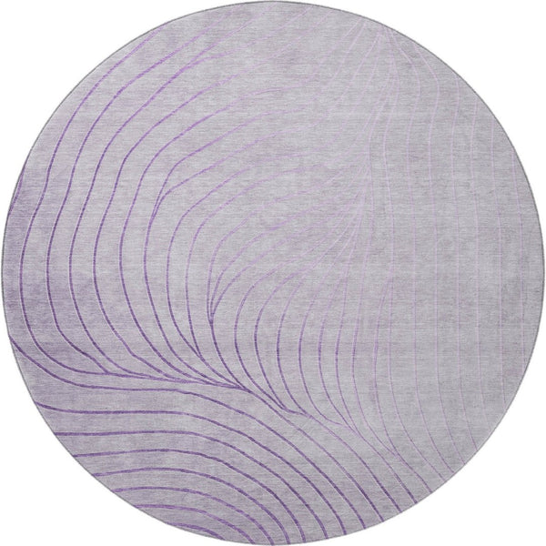 HomeRoots 8' X 10' Stunning Lavender & Silver Abstract Area Rug - Washable, UV Protected & Durable Design! 718113
