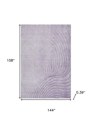 HomeRoots 10' Lavender and Silver Abstract Area Rug - Washable, Stain Resistant, UV Protected, Durable Design 718115