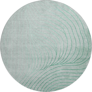 HomeRoots 8' X 10' Mint Green & Silver Abstract Washable Area Rug - UV Protection for Stylish Spaces 718119