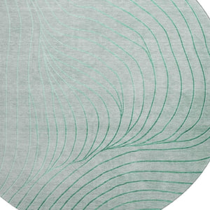 HomeRoots 8' X 10' Mint Green & Silver Abstract Washable Area Rug - UV Protection for Stylish Spaces 718119