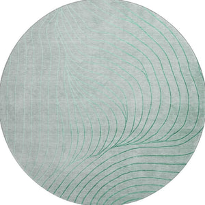 HomeRoots 8' X 10' Mint Green & Silver Abstract Washable Area Rug - UV Protection for Stylish Spaces 718119