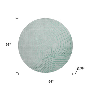 HomeRoots 8' X 10' Mint Green & Silver Abstract Washable Area Rug - UV Protection for Stylish Spaces 718119