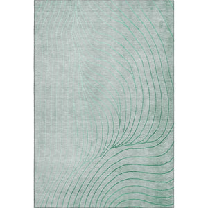 HomeRoots 10' X 14' Mint Green & Silver Abstract Area Rug – Washable, UV Protected, Durable, Family-Friendly Design 718121