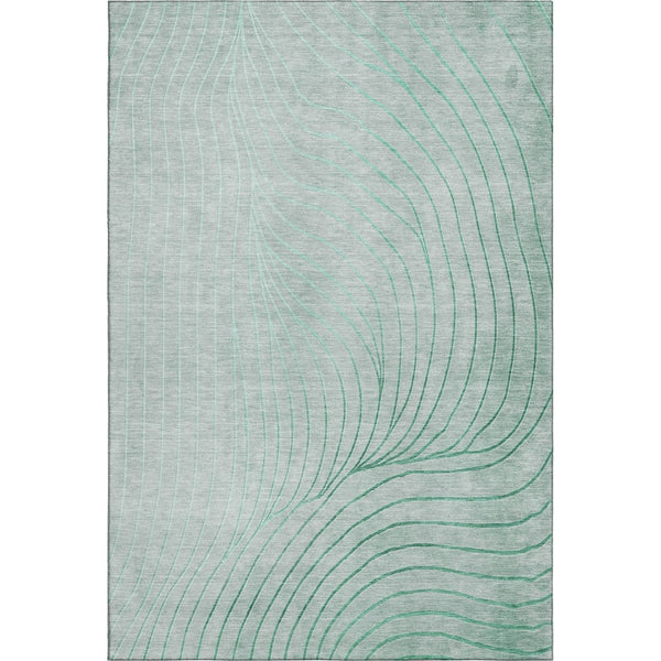 HomeRoots 10' X 14' Mint Green & Silver Abstract Area Rug – Washable, UV Protected, Durable, Family-Friendly Design 718121