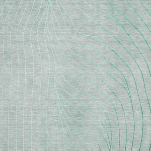HomeRoots 10' X 14' Mint Green & Silver Abstract Area Rug – Washable, UV Protected, Durable, Family-Friendly Design 718121