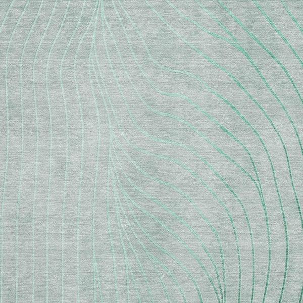 HomeRoots 10' X 14' Mint Green & Silver Abstract Area Rug – Washable, UV Protected, Durable, Family-Friendly Design 718121