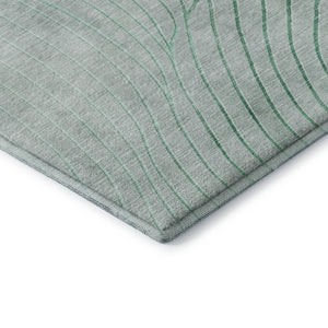 HomeRoots 10' X 14' Mint Green & Silver Abstract Area Rug – Washable, UV Protected, Durable, Family-Friendly Design 718121