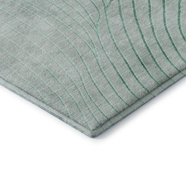 HomeRoots 10' X 14' Mint Green & Silver Abstract Area Rug – Washable, UV Protected, Durable, Family-Friendly Design 718121