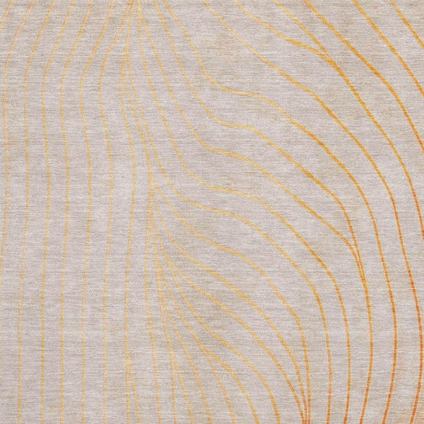 HomeRoots 5' X 8' Orange and Silver Abstract Area Rug - Machine Washable, UV Resistant, Non-Slip for Durability 718123