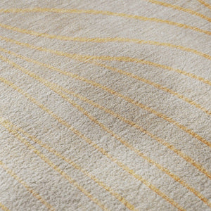 HomeRoots 8' Vibrant Orange and Silver Abstract Round Rug - Washable, UV-Protected, Durable for High-Traffic Areas 718124