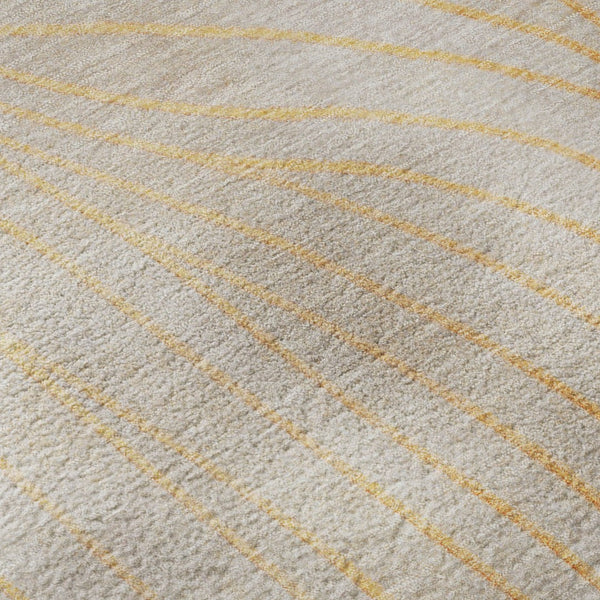 HomeRoots 8' Vibrant Orange and Silver Abstract Round Rug - Washable, UV-Protected, Durable for High-Traffic Areas 718124