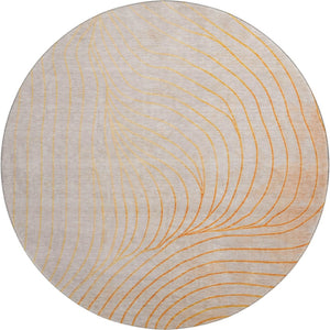 HomeRoots 8' X 10' Vibrant Orange & Silver Abstract Washable Area Rug with UV Protection for Modern Spaces 718125