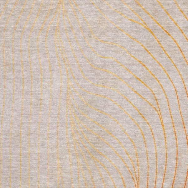 HomeRoots 10' X 14' Vibrant Orange and Silver Abstract Area Rug – Washable, UV Protected, Durable & Stylish! 718127