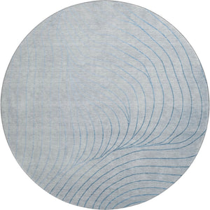 HomeRoots 8' X 10' Sky Blue & Silver Abstract Washable Area Rug with UV Protection for Modern Living Spaces 718131