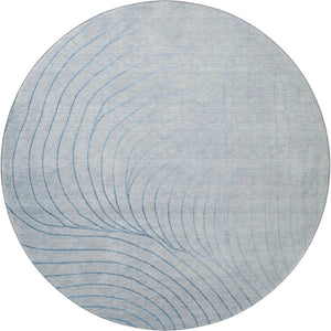 HomeRoots 8' X 10' Sky Blue & Silver Abstract Washable Area Rug with UV Protection for Modern Living Spaces 718131