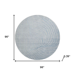 HomeRoots 8' X 10' Sky Blue & Silver Abstract Washable Area Rug with UV Protection for Modern Living Spaces 718131
