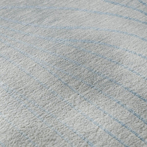 HomeRoots 9' X 12' Sky Blue & Silver Abstract Washable Area Rug – Durable, UV-Protected, Modern Style for Homes 718132