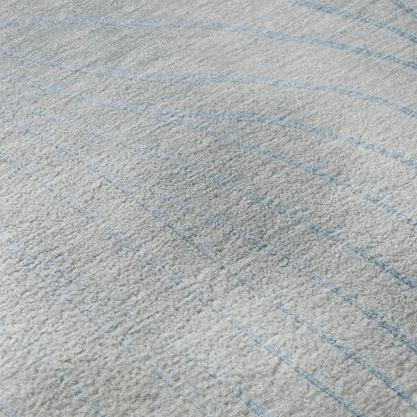 HomeRoots 9' X 12' Sky Blue & Silver Abstract Washable Area Rug – Durable, UV-Protected, Modern Style for Homes 718132