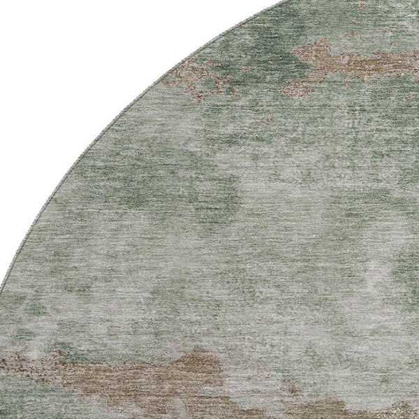 HomeRoots 8' X 10' Stylish Sage & Linen Abstract Washable Rug - UV Resistant, Easy-Care for Family Spaces! 718137