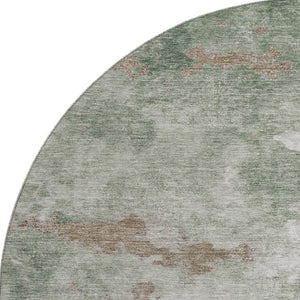 HomeRoots 8' X 10' Stylish Sage & Linen Abstract Washable Rug - UV Resistant, Easy-Care for Family Spaces! 718137