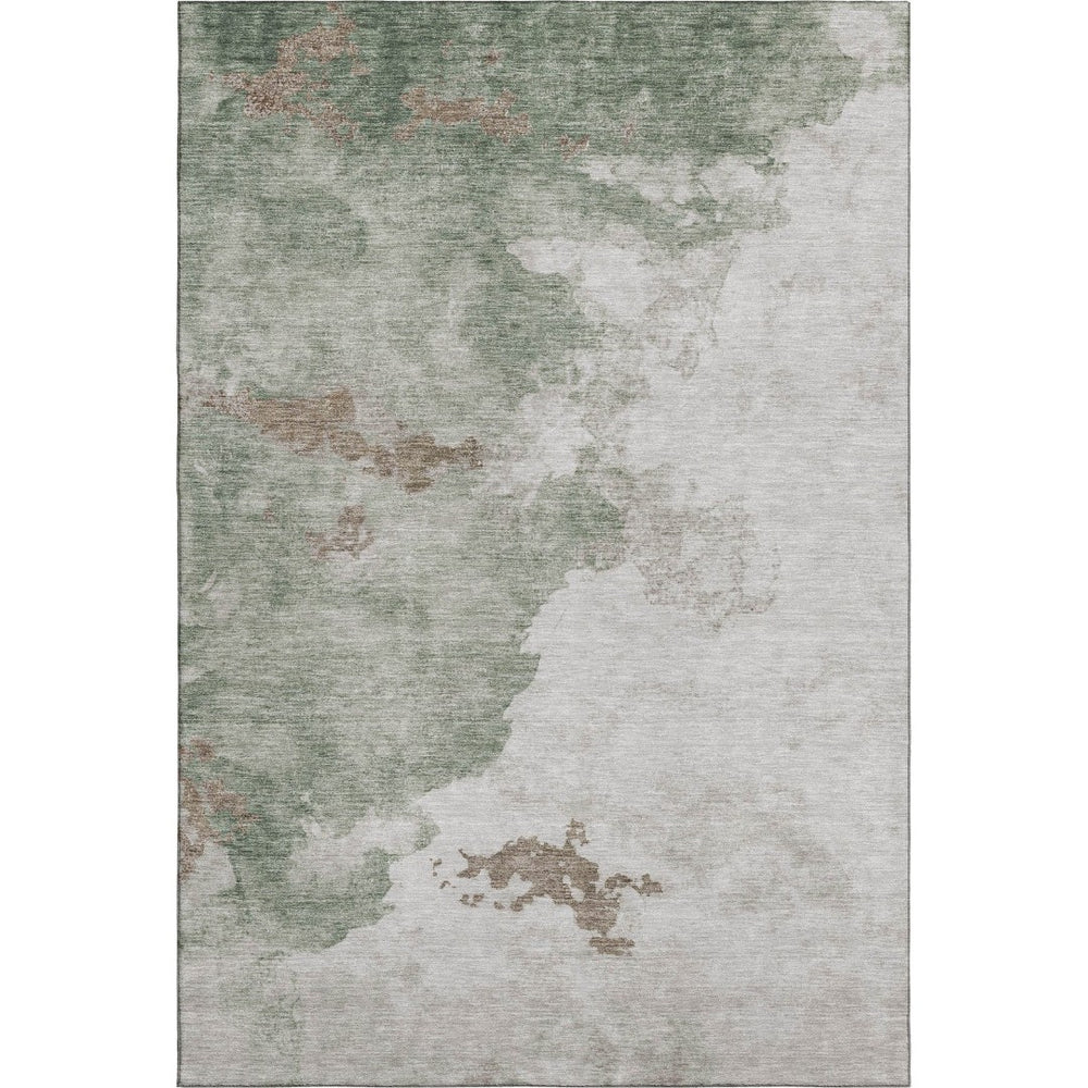 HomeRoots 9' X 12' Sage and Linen Abstract Area Rug - Stylish, Washable, UV-Protected for Busy Homes & Families 718138