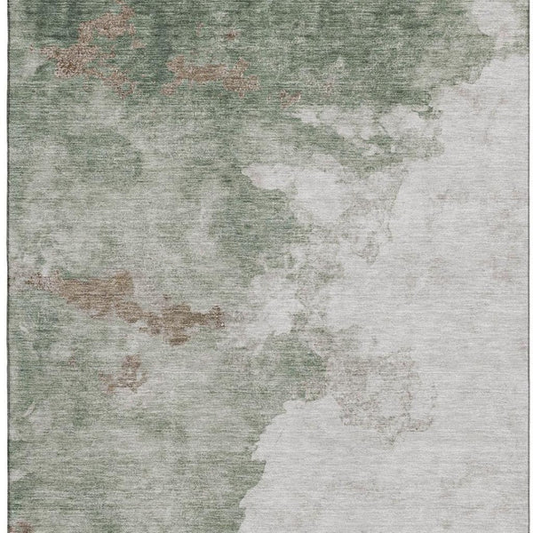 HomeRoots 9' X 12' Sage and Linen Abstract Area Rug - Stylish, Washable, UV-Protected for Busy Homes & Families 718138