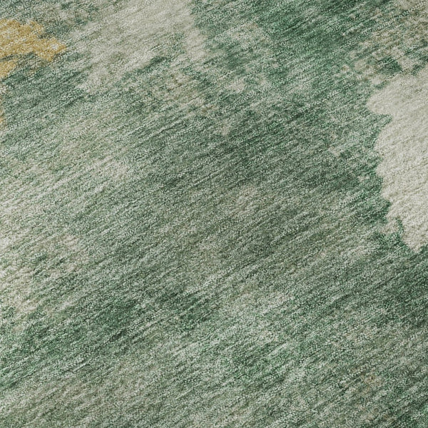HomeRoots 5' X 8' Emerald & Gold Abstract Area Rug - Washable, UV-Protected, Non-Slip, Modern Design for Any Room 718141