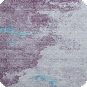 HomeRoots 8' X 10' Stylish Lavender and Teal Abstract Washable Area Rug with UV Protection for Modern Homes 718149