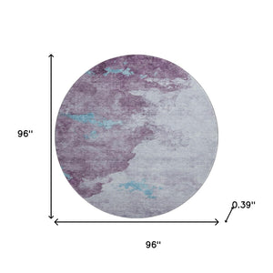 HomeRoots 8' X 10' Stylish Lavender and Teal Abstract Washable Area Rug with UV Protection for Modern Homes 718149