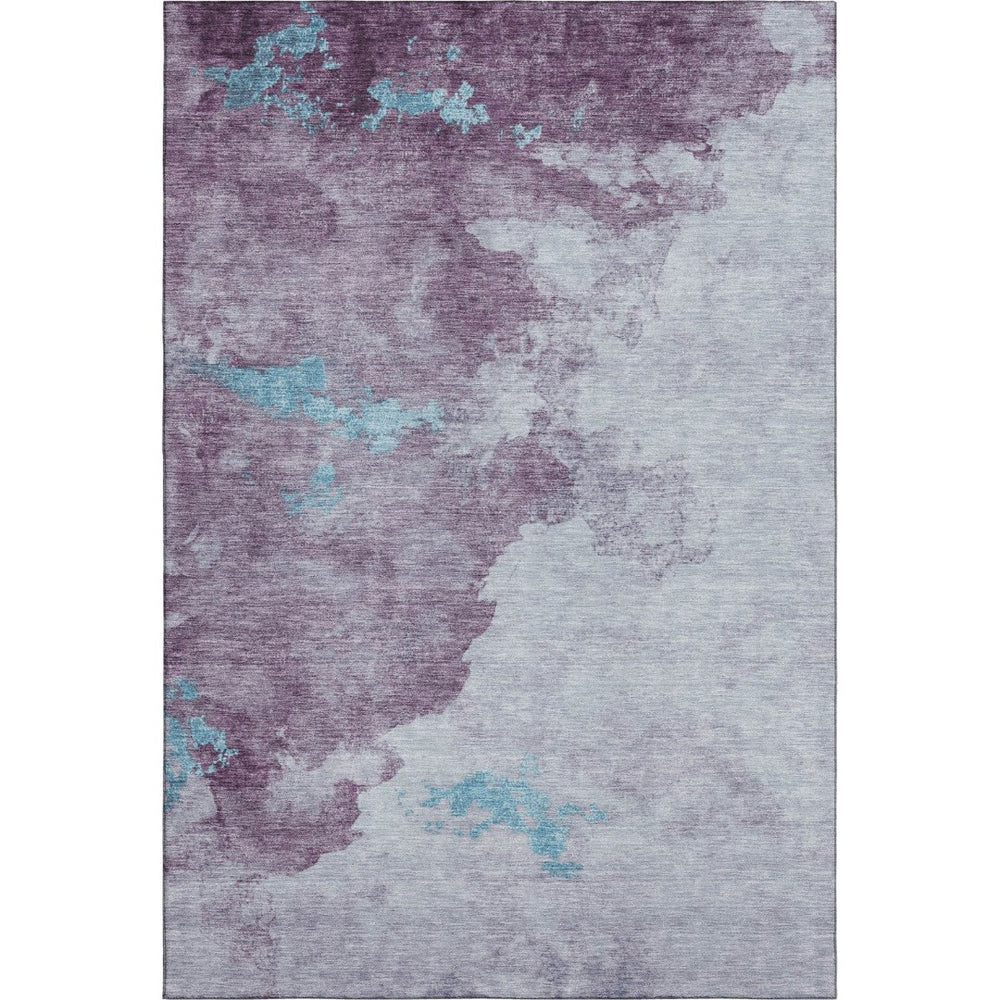 HomeRoots 9' X 12' Stylish Lavender & Teal Abstract Area Rug - Washable, UV Protected & Perfect for Families! 718150