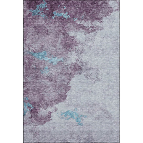 HomeRoots 9' X 12' Stylish Lavender & Teal Abstract Area Rug - Washable, UV Protected & Perfect for Families! 718150