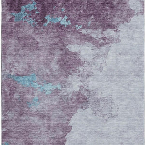 HomeRoots 9' X 12' Stylish Lavender & Teal Abstract Area Rug - Washable, UV Protected & Perfect for Families! 718150