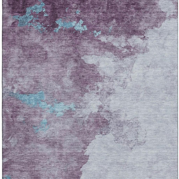 HomeRoots 9' X 12' Stylish Lavender & Teal Abstract Area Rug - Washable, UV Protected & Perfect for Families! 718150