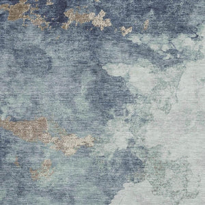 HomeRoots 5' X 8' Versatile Pale Aqua & Taupe Abstract Area Rug - UV Protected, Machine Washable, Stain Resistant 718153