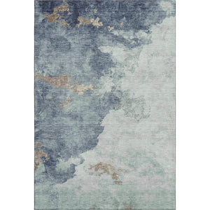 HomeRoots 10' X 14' Pale Aqua & Taupe Abstract Washable Area Rug - UV Protected, Stain Resistant, Stylish Comfort 718157