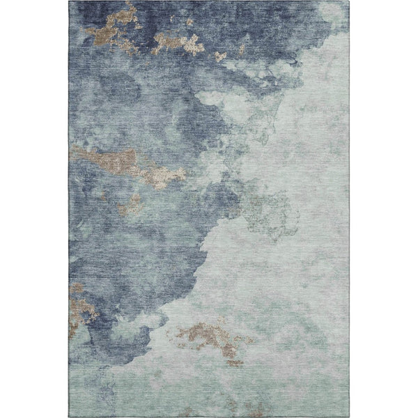 HomeRoots 10' X 14' Pale Aqua & Taupe Abstract Washable Area Rug - UV Protected, Stain Resistant, Stylish Comfort 718157