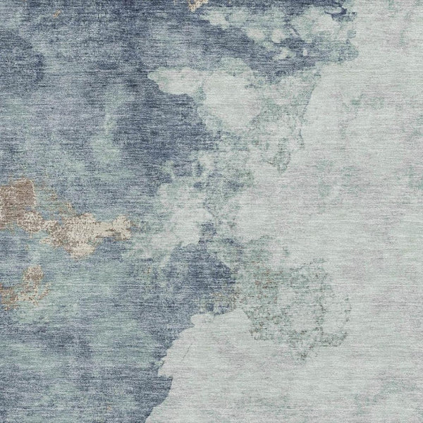 HomeRoots 10' X 14' Pale Aqua & Taupe Abstract Washable Area Rug - UV Protected, Stain Resistant, Stylish Comfort 718157