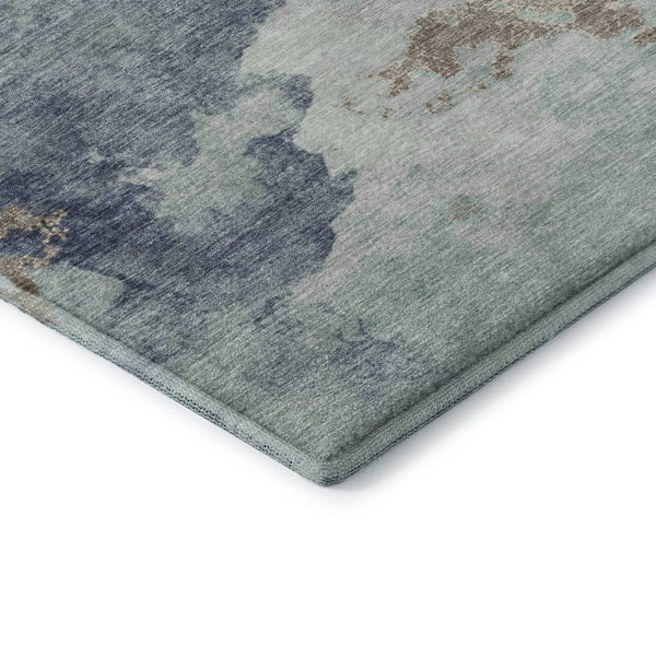 HomeRoots 10' X 14' Pale Aqua & Taupe Abstract Washable Area Rug - UV Protected, Stain Resistant, Stylish Comfort 718157