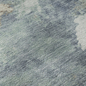 HomeRoots 10' X 14' Pale Aqua & Taupe Abstract Washable Area Rug - UV Protected, Stain Resistant, Stylish Comfort 718157