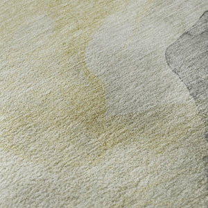 HomeRoots 5' X 8' Beige and Gray Abstract Area Rug - Washable, Stain Resistant, UV Protected for Modern Homes 718159