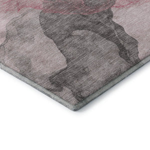HomeRoots 9' X 12' Blush And Gray Abstract Area Rug – Durable, Washable, UV Protected, Perfect for High-Traffic Homes 718168