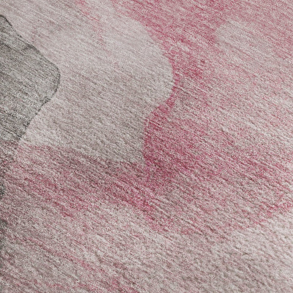 HomeRoots 9' X 12' Blush And Gray Abstract Area Rug – Durable, Washable, UV Protected, Perfect for High-Traffic Homes 718168