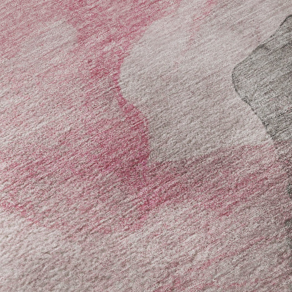 HomeRoots 9' X 12' Blush And Gray Abstract Area Rug – Durable, Washable, UV Protected, Perfect for High-Traffic Homes 718168