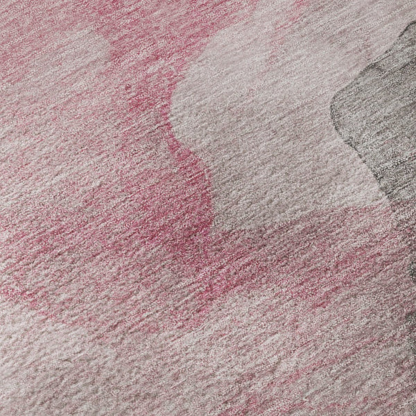 HomeRoots 9' X 12' Blush And Gray Abstract Area Rug – Durable, Washable, UV Protected, Perfect for High-Traffic Homes 718168