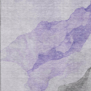 HomeRoots 10' X 14' Lavender & Gray Abstract Area Rug – Washable & UV-Protected for Family-Friendly Spaces 718175