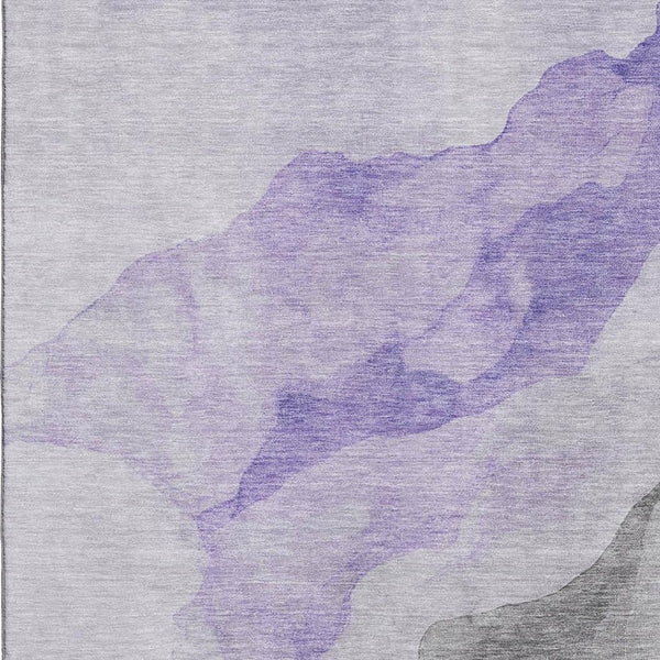 HomeRoots 10' X 14' Lavender & Gray Abstract Area Rug – Washable & UV-Protected for Family-Friendly Spaces 718175